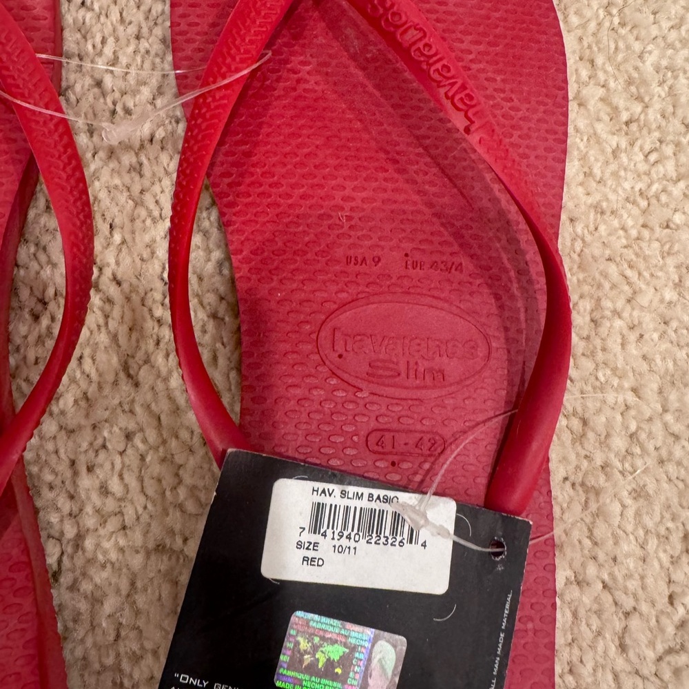 Havaianas Slim Vibrant Red Sandals Woman’s 9